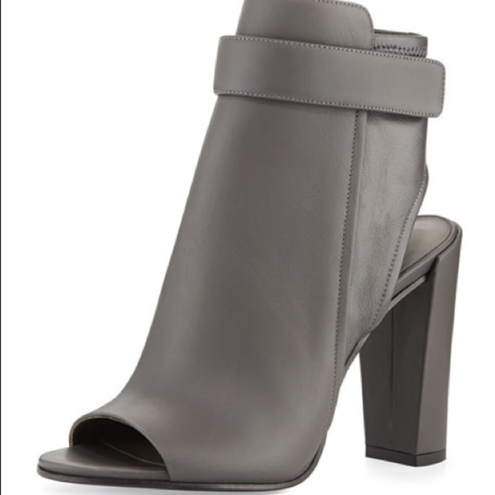 Vince Open Toe Leather Booties